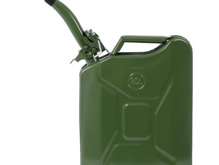 20 Liter (5 Gallon) Jerry Fuel Can with Flexible Spout, Portable Jerry Cans Fuel Tank Steel Fuel Can, Fuels Gasoline Cars, Trucks, Equipment, GREEN Online