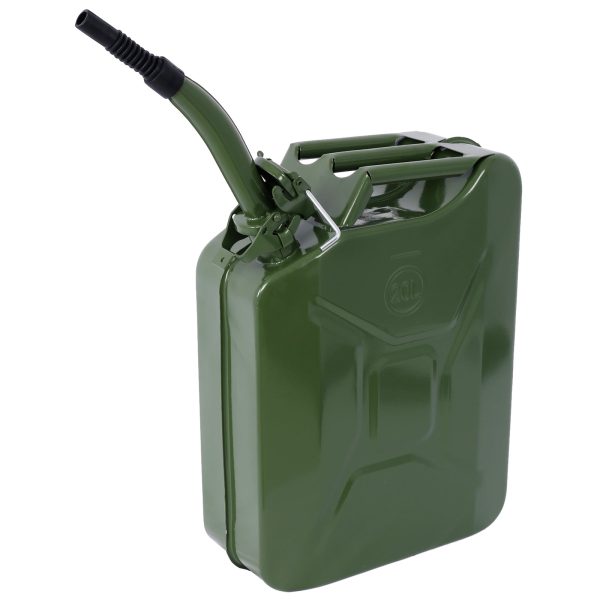 20 Liter (5 Gallon) Jerry Fuel Can with Flexible Spout, Portable Jerry Cans Fuel Tank Steel Fuel Can, Fuels Gasoline Cars, Trucks, Equipment, GREEN Online