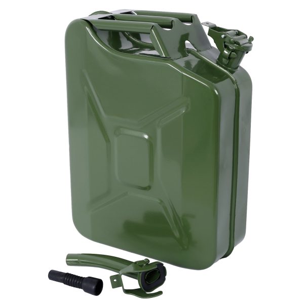 20 Liter (5 Gallon) Jerry Fuel Can with Flexible Spout, Portable Jerry Cans Fuel Tank Steel Fuel Can, Fuels Gasoline Cars, Trucks, Equipment, GREEN Online