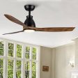 52 inch indoor black ceiling fan with LED light Online