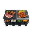 Dual Raclette Table Grill w Non-Stick Grilling Plate & Cooking Stone- 8 Person Electric Tabletop Cooker for Korean BBQ- Melt Cheese, Cook Meat & Veggies at Once Hot on Sale