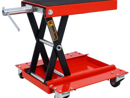 1100lb Motorcycle lift with dolly Jack,Scissor Lift Jack Wide Deck,Front Rear Center Tire Wheel Engine Stand ,Portable Bike Rack Hot on Sale