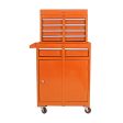 Detachable 5 Drawer Tool Chest with Bottom Cabinet and One Adjustable Shelf--Orange Supply