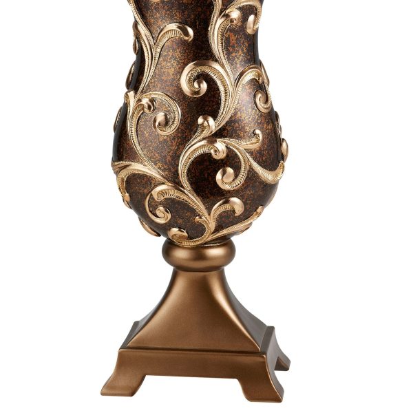 19.75  Tall Decorative Vase  Odysseus  Baroque Style w  Gold Floral Filigree Sale