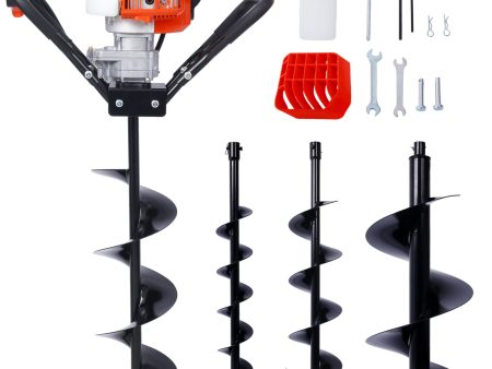 V-Type 52CC 2 Stroke Gas Post Hole Digger One Man Auger EPA Machine Plant Soil Digging Fence withHole Digger Replacement Auger Bits L4 +L6 +L8 +L12  Discount