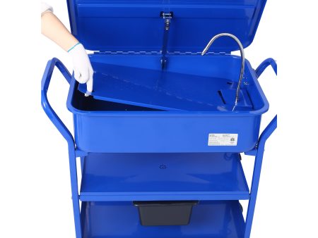 Mobile Parts Washer, 20 Gallon Capacity Portable Parts Cleaner for Use with Water Based Cleaning Solutions, Heavy Duty 20 Gauge Steel, 325 GPH Pump Power, with Drain Tray Sale