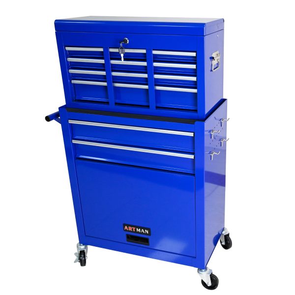 High Capacity Rolling Tool Chest with Wheels and Drawers, 8-Drawer Tool Storage Cabinet--BLUE Sale