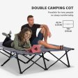 Outsunny 2 Person Folding Camping Cot for Adults, 50  Extra Wide Outdoor Portable Sleeping Cot with Carry Bag, Elevated Camping Bed, Beach Hiking, Grey Supply