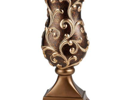 19.75  Tall Decorative Vase  Odysseus  Baroque Style w  Gold Floral Filigree Sale