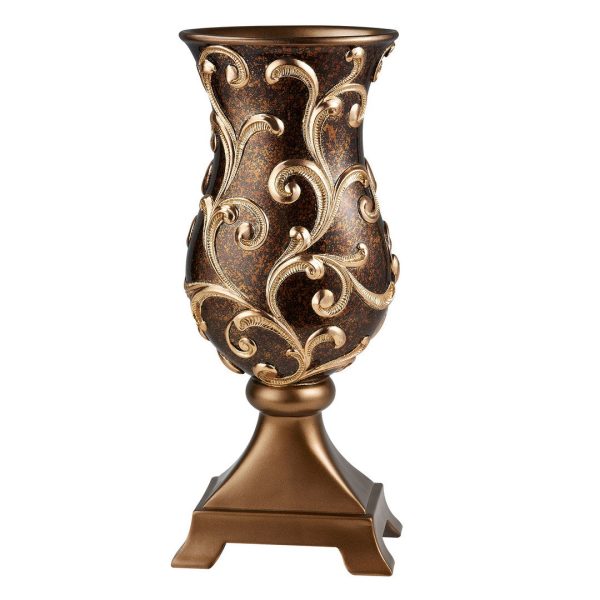 19.75  Tall Decorative Vase  Odysseus  Baroque Style w  Gold Floral Filigree Sale