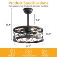 18inch Caged Ceiling Fan with Lights Remote Control for APP (Note:No warranty on bulbs) Sale