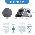 2 Person White + Gray Pop Up Camping Tent Discount