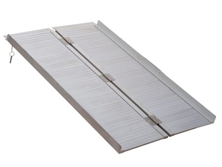 Wheelchair Ramp 4FT, Folding Aluminum Threshold Ramp with Non-Slip Surface, Transition Plates, 600lbs Weight Capacity, Handicap Ramp for Home, Doorways, Curbs, Steps Online Hot Sale