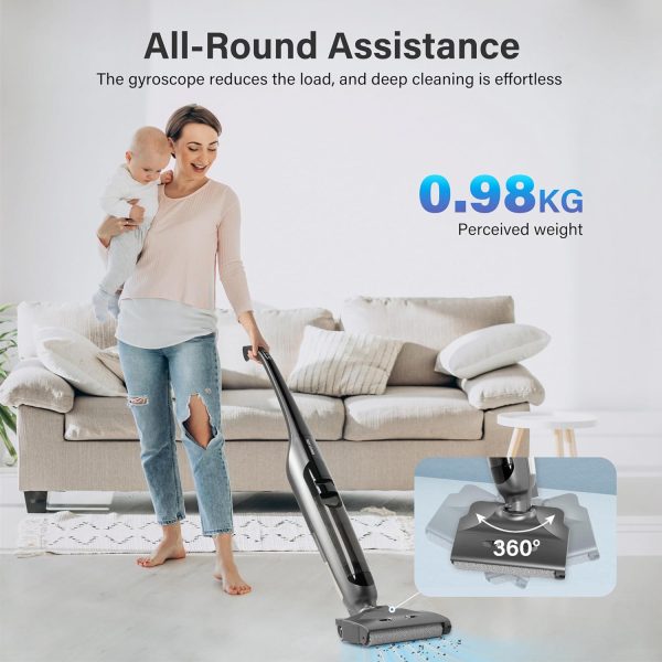 Wet Dry Vacuum Cleaner for Home, Cordless Vacuum and Mop Combo with Self-Cleaning & Aromatherapy, 50Mins Long Runtime, Stick Vacuum Cleaner for Pet Hair Hardwood Floor Carpet on Sale