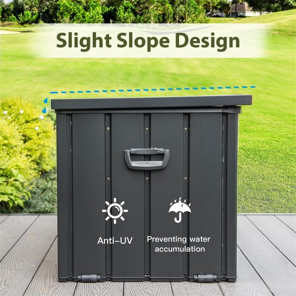 150 Gallon Outdoor Storage Deck Box Waterproof, Large Patio Storage Bin for Outside Cushions, Throw Pillows, Garden Tools, Lockable (Dark Gray) Online