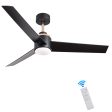 52 Inch Ceiling Fans with Lights Flush Mount,  Modern Ceiling Fan with Light and Remote Control - 3 Blades Indoor Outdoor Ceiling Fan Low Profile for Patio Farmhouse Bedroom Online now