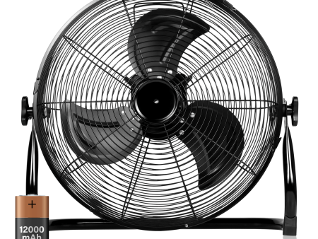 Rechargeable Cordless Floor Fan, 12-Inch, High Velocity Floor Fan With 360-Degree Tilt, Ready-to-use, Battery Operated, Heavy Duty Metal Floor Fan for Industrial, Commercial, Residential, Office Online