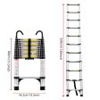 10.5ft (about 3.2m) retractable ladder, multi-functional foldable ladder, with hook, aluminum retractable ladder, suitable for daily use of RV, attic, home, 330 pounds Discount