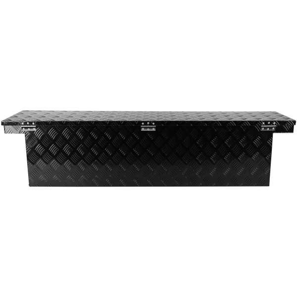 60.2 (L) x 12.2 (W) x 14.4 (H) Pickup Truck Bed Tool Box Trailer Tool Box for Bed of Truck,Aluminum Stripes Toolbox for Truck RV Tralier,Chrome Latch,Black Surface Cheap