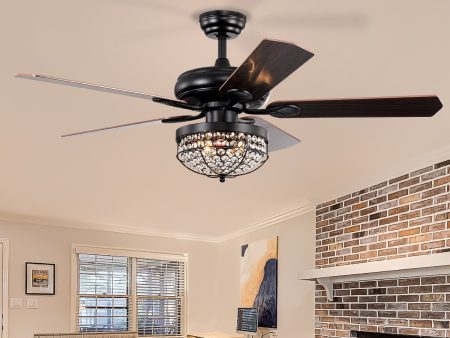 Modern Design Living Room 52 Inch  Decorative Crystal Chandelier Ceiling Fan With Light Online now