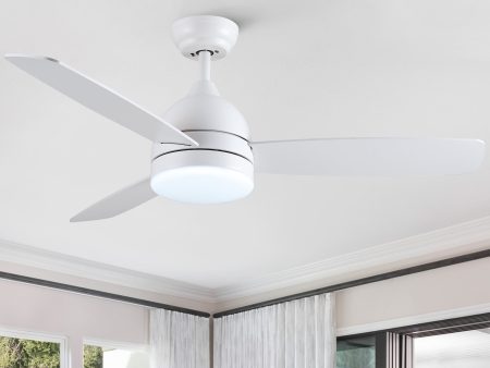 Smart 48 in. integrated LED Balck Ceiling Fan with Remote Contorl and Plywood Blades Hot on Sale