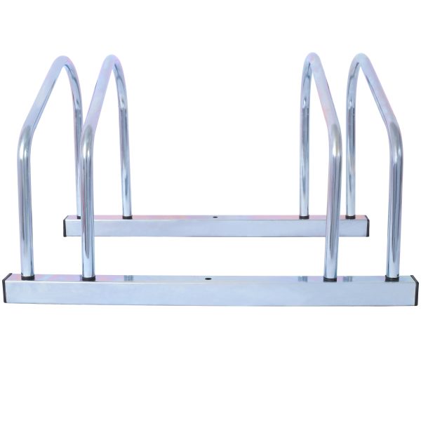 2 Bikes Floor Bike Stand, Bike Parking Rack Garage Bike Storage Stand Indoor Outdoor 22-28  Wheel Stand, Max. Tire Width 2.15 ,galvanization Online Sale