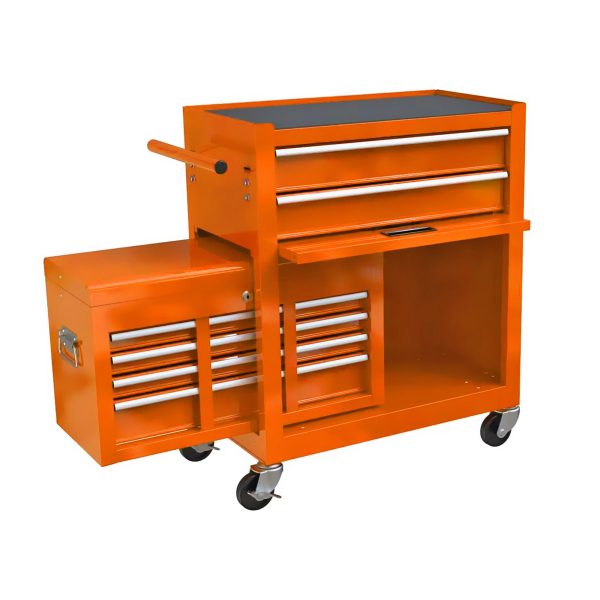 High Capacity Rolling Tool Chest with Wheels and Drawers, 8-Drawer Tool Storage Cabinet--ORANGE For Cheap