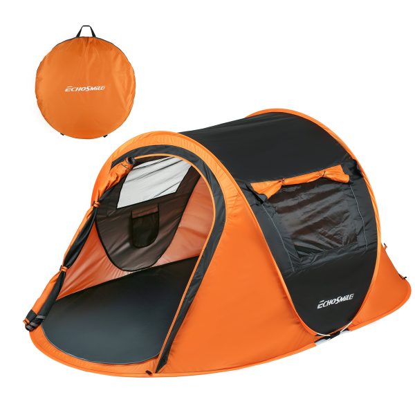 2 Person Black + Orange Pop Up Camping Tent Online Sale