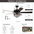 Modern Design Living Room 52 Inch  Decorative Crystal Chandelier Ceiling Fan With Light Online now