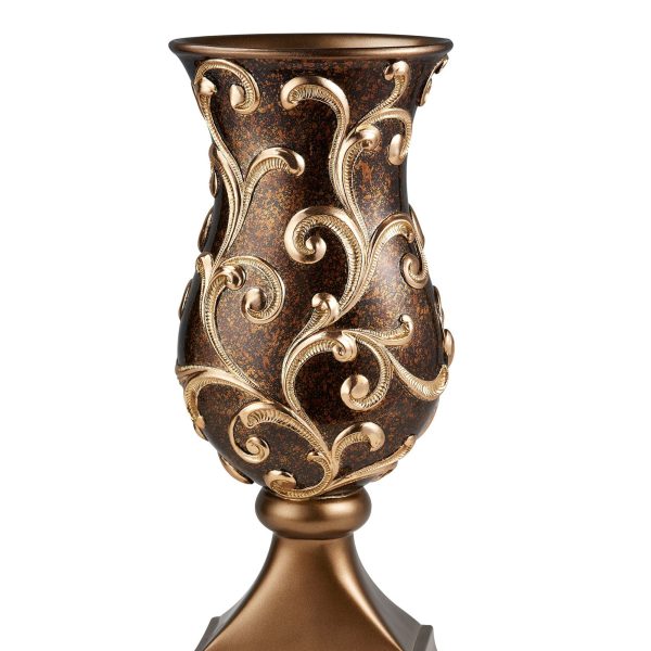 19.75  Tall Decorative Vase  Odysseus  Baroque Style w  Gold Floral Filigree Sale