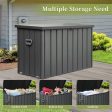 200 Gallon Outdoor Storage Deck Box Waterproof, Large Patio Storage Bin for Outside Cushions, Throw Pillows, Garden Tools, Lockable (Dark Gray) Online now