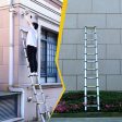 10.5ft (about 3.2m) retractable ladder, multi-functional foldable ladder, with hook, aluminum retractable ladder, suitable for daily use of RV, attic, home, 330 pounds Discount