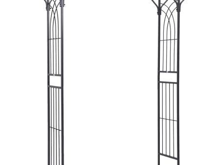 Outsunny 82   Decorative Metal Garden Trellis Arch with Durable Steel Tubing & Elegant Scrollwork, Perfect for Weddings Cheap