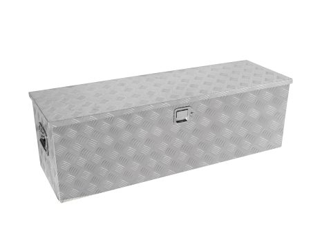 48 Inch Heavy Duty Silver Aluminum Stripes Plated Tool long Box Pick Up Truck Bed RV Trailer Toolbox Storage Organizer, Waterproof Underbody Tool Box Storage with Lock and Key (48 ×15.2 ×15.2 ) Supply