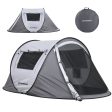 2 Person White + Gray Pop Up Camping Tent Discount