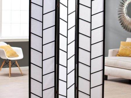 3-Panel Climbing Screen Room Divider, Black Hot on Sale