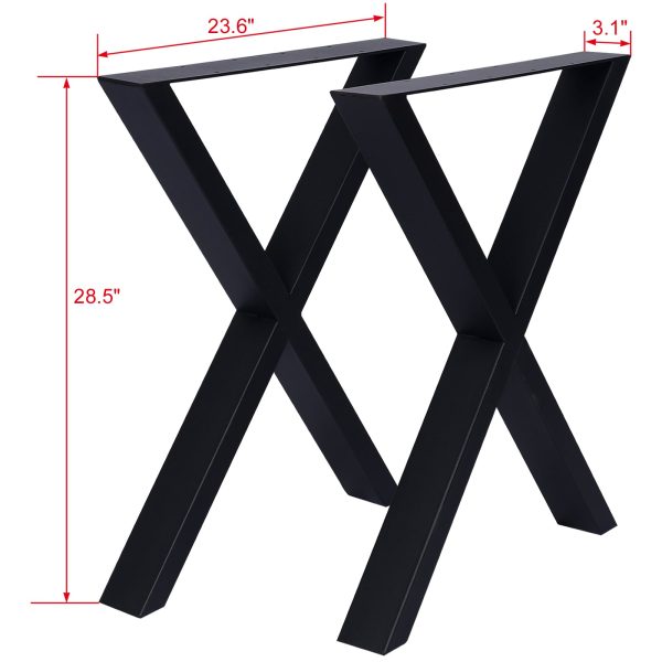 X Table Legs 28X 24  ,Wide Metal Table Legs , Heavy Duty Steel Desk Legs Table Leg Dining Table Legs Coffee Desk Leg, Set of 2 Sale