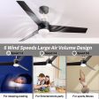 52 Inch Ceiling Fans with Lights Flush Mount,  Modern Ceiling Fan with Light and Remote Control - 3 Blades Indoor Outdoor Ceiling Fan Low Profile for Patio Farmhouse Bedroom Online now