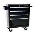 4 DRAWERS MULTIFUNCTIONAL TOOL CART WITH WHEELS-BLACK For Discount