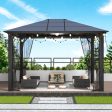 10x12 Hardtop Metal Gazebo,Heavy Duty Pergola with Mosquito Nets,Galvanized Steel&Polycarbonate Roof,Sturdy Outdoor Canopies Tent,Suitable for Gardens,Patio,Backyard Online Hot Sale