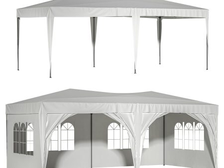 10 x20  EZ Pop Up Canopy Outdoor Portable Party Folding Tent with 6 Removable Sidewalls + Carry Bag + 6pcs Weight Bag Beige White Online