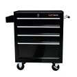 4 DRAWERS MULTIFUNCTIONAL TOOL CART WITH WHEELS-BLACK For Discount