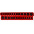 Magnetic Socket Organizer Set, 6-Piece Socket Holder Set Includes 1 4 , 3 8 , 1 2  Drive Metric SAE Socket Trays, Holds 141 Pieces Standard Size and Deep Size Sockets(Socket not Included),red and blue For Sale