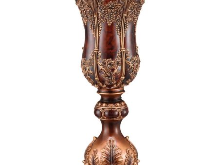 19.5  Tall Polyresin Decorative Vase, Red and Brown Antique Design Online Hot Sale