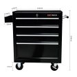 4 DRAWERS MULTIFUNCTIONAL TOOL CART WITH WHEELS-BLACK For Discount