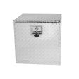 18 Inch Heavy Duty Aluminum Diamond Plate Tool Underbody Box, Waterproof Square Truck Storage Organizer Chest for Pick Up Truck Bed, RV Trailer with T-Handle Lock and Keys - Silver Sale