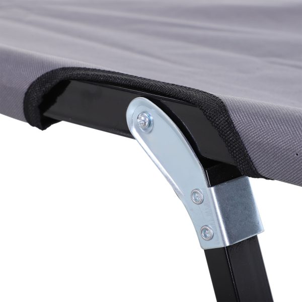 Outsunny 2 Person Folding Camping Cot for Adults, 50  Extra Wide Outdoor Portable Sleeping Cot with Carry Bag, Elevated Camping Bed, Beach Hiking, Grey Supply