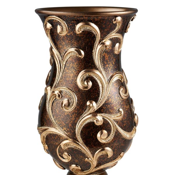 19.75  Tall Decorative Vase  Odysseus  Baroque Style w  Gold Floral Filigree Sale