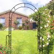 Metal Garden Arch W55   x H94.5   Garden Arbor Trellis Climbing Plants Support Rose Arch Outdoor Arch Black Hot on Sale