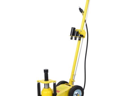 22 Ton Hydraulic Floor Jack Air-Operated Axle Bottle Jack with (4) Extension Saddle Set Built-in Wheels,Yellow on Sale